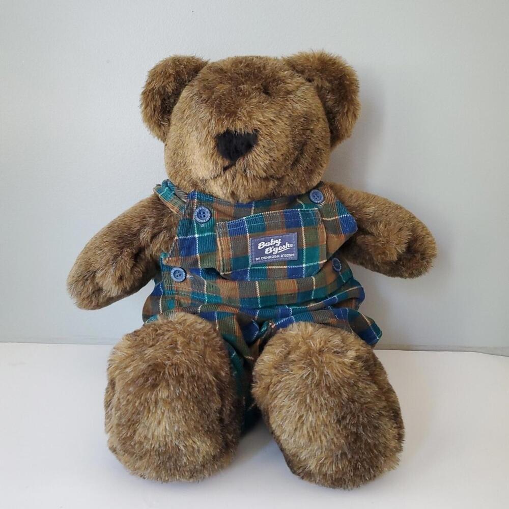 Basic Bear Factory Stuffed By Me Brown Stuffed Plush Teddy Bear Oshgosh Overalls